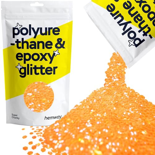 Resin Glitter Fluorescent Orange 100g Super Chunky (3.5 Ounce)
