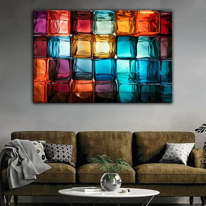 Magical Light Play and Stunning Colors Tempered Glass Wall Art Painting for Living Room