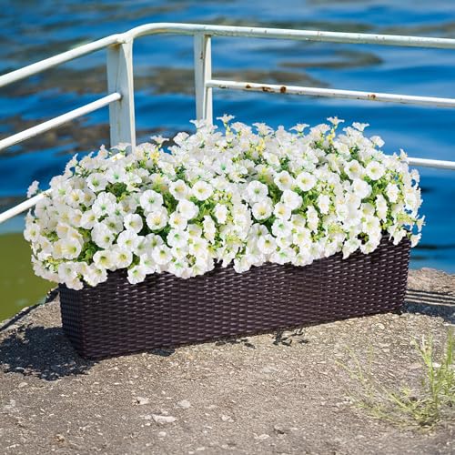 Artificial Flowers Fake Plants for Outdoors Decoration (12 Count)