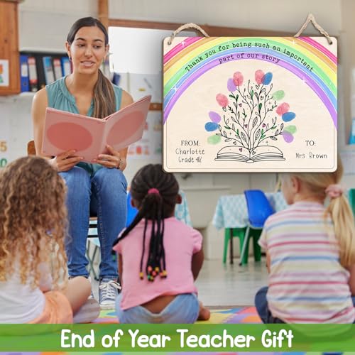 DIY Floral Book Fingerprints Craft Sign Gifts for Daycare PreK Preschool Kindergarten Teachers
