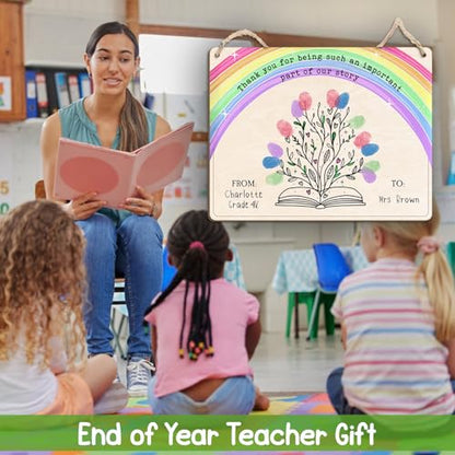 DIY Floral Book Fingerprints Craft Sign Gifts for Daycare PreK Preschool Kindergarten Teachers