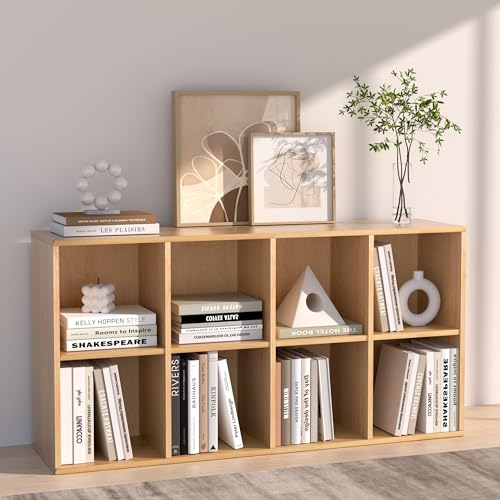 Wooden 8 Cube Storage Organizer with Closed Back Panel (8 Count)