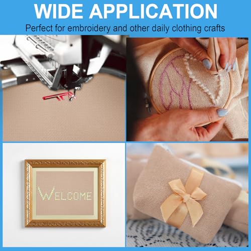 Cross Stitch Fabric 14 Count Aida Cloth 28 x 19 Inch Large Size Classic Reserve Cross Stitch Supplies Embroidery Fabric for Home DIY Craft Decoration Handmade