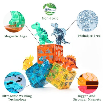 Dinosaur Magnetic Tiles Set 106PCS