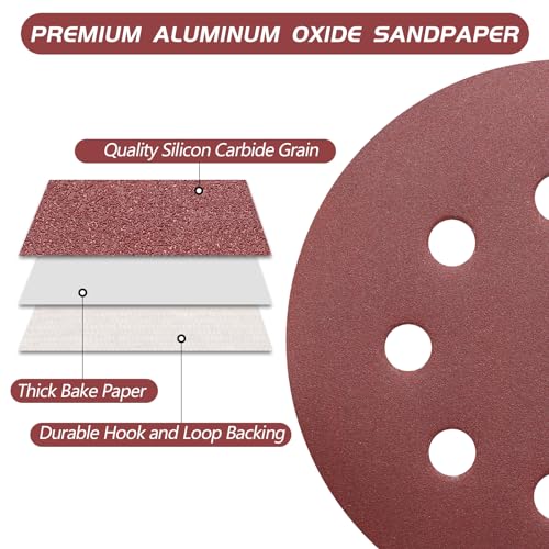 5 Inch 240 Grit Sanding Discs (50 Count)
