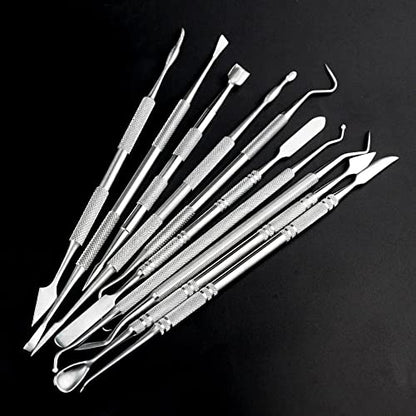 10PCS Stainless Steel Clay Sculpting Tools Metal Sculpting Tools Double (60 Count)