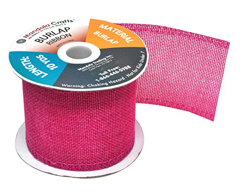3 Inch Wide Hot Pink Burlap Ribbon for Crafts (120 Foot)