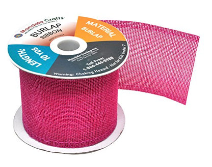 3 Inch Wide Hot Pink Burlap Ribbon for Crafts (120 Foot)