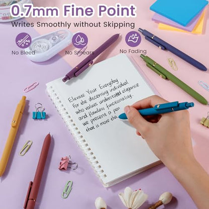 Gel Pens 6pcs 0.7mm Fine Point Black Ink Quick Dry Pens (6 Count)