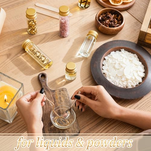 100 Pcs Small Clear Vials Spice Mini Jars with Lids Mini Glass Bottles with Screw Aluminum Metal Caps Tiny Jars Sample Containers for Powder Cream Cosmetic Jewelry Wedding (100 Count)