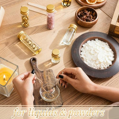 100 Pcs Small Clear Vials Spice Mini Jars with Lids Mini Glass Bottles with Screw Aluminum Metal Caps Tiny Jars Sample Containers for Powder Cream Cosmetic Jewelry Wedding (100 Count)