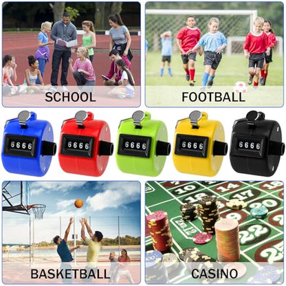 Yellow Handheld Tally Counter Clicker 4 Digital for School Event