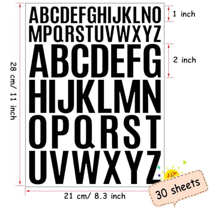 Letter Stickers 1560 Pieces 30 Sheets Stick on Vinyl Letters Capital Alphabet Sticker Letter for Craft Bulletin Boards Classroom Home Business Decor (1560 Count)