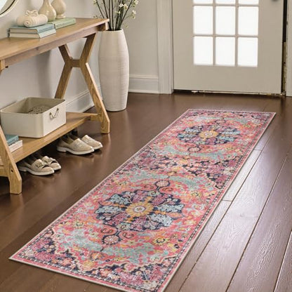 Reine Bohemian Floral Medallion Runner Rug