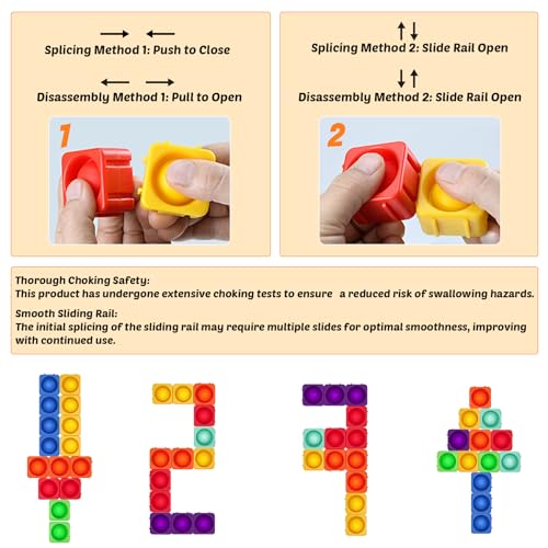 Giant Silicone Pop Fidget Blocks (25 Count)