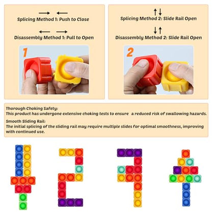 Giant Silicone Pop Fidget Blocks (25 Count)