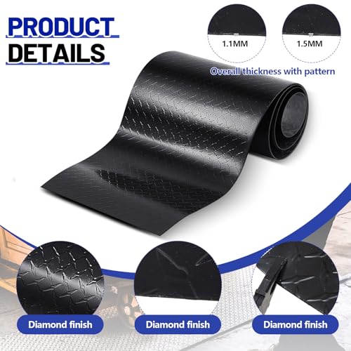 1pcs 12'' x 120'' Black Diamond Plate Sheet Metal Heavy Duty Tread Aluminum Sheet Diamond Cross Pattern Plate for Wall Covering