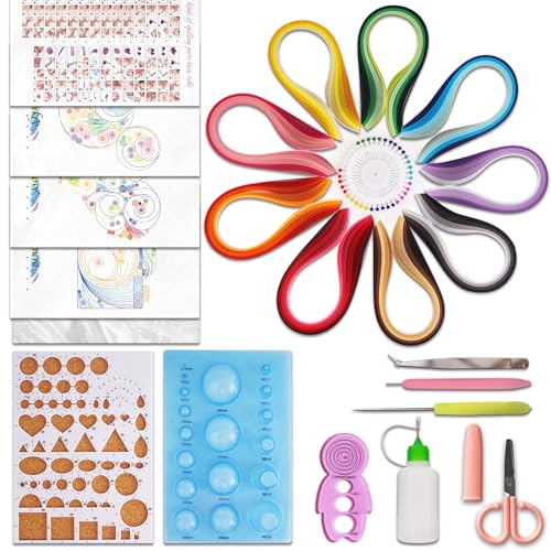 Paper Quilling Tools Set with 45 Colors 5mm 900pcs Quilling Strips