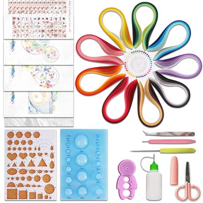 Paper Quilling Tools Set with 45 Colors 5mm 900pcs Quilling Strips