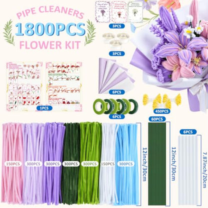 1800 PCS Pipe Cleaners Craft