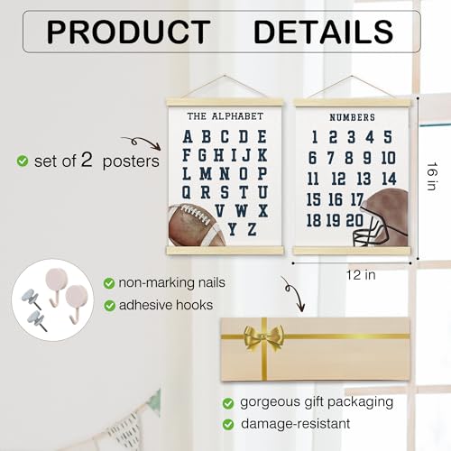 Numbers alphabet poster for Nursery Toddlers (2 Count)