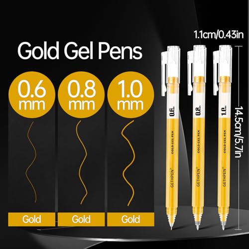 Gold Gel Pen Set (3 Count)