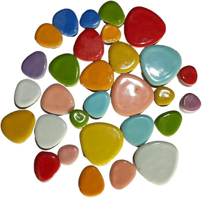 PINUO&KE 0.99 lb Mosaic Tiles for Crafts Bulk, Mosaic Ceramics Pieces for Garden Crafts Kits DIY Mosaic Art Decor