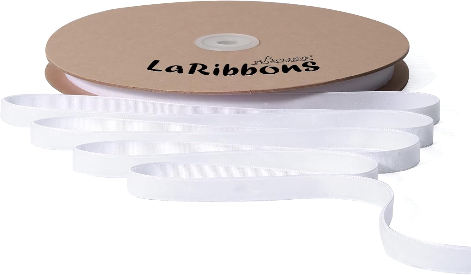 LaRibbons Thin Velvet Ribbon 3/8 Inch x 25 Yards, White Velvet Ribbon for Christmas Tree, Gift Wrapping, Wreath Bow, Outdoor Decoration - Crafty Corner