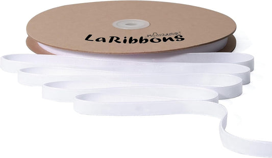 LaRibbons Thin Velvet Ribbon 3/8 Inch x 25 Yards, White Velvet Ribbon for Christmas Tree, Gift Wrapping, Wreath Bow, Outdoor Decoration - Crafty Corner