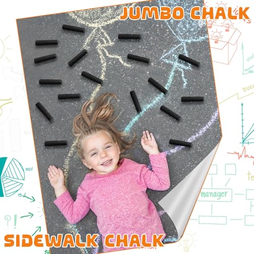 20 Pcs Sidewalk Chalks for Kids Non Toxic Jumbo Chalk for Party Gift Outdoor Art Classroom Play Painting (20 Count)