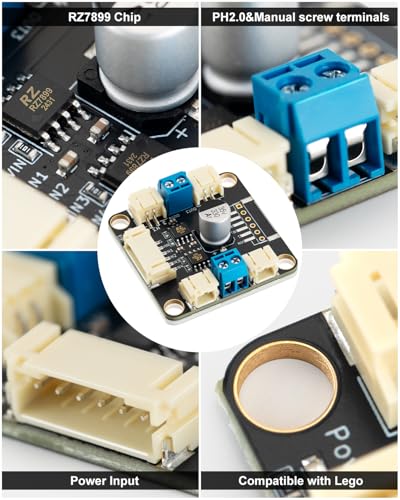 Motor Driver Kit with Dual RZ7899 Chip Board + 4 DC Motors + PH2.0 to Dupont Cable (4 Count)