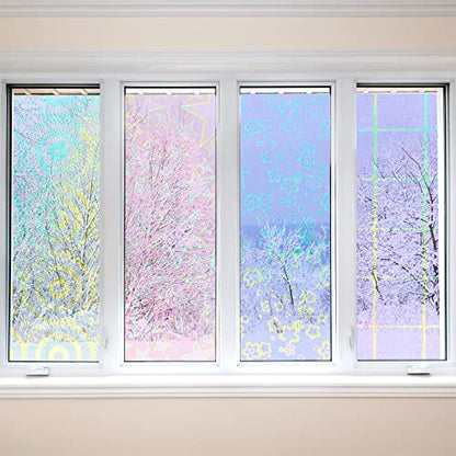 36 Sheets Holographic Sticker Paper A4 Vinyl Holographic Laminate Sheets Self Adhesive Waterproof Transparent Film