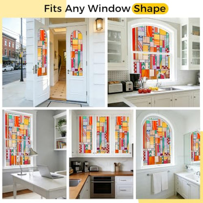 3D Stained Glass Window Privacy Film Decorative Non