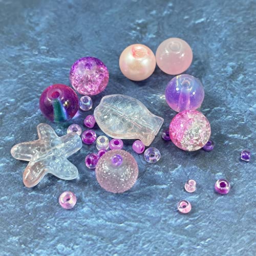 Assorted Glass Resin Beads Multi Size Colors Smooth Cracked Gravel Millet Spacer Beads for Bracelets Necklace Earring DIY Jewelry Making Craft