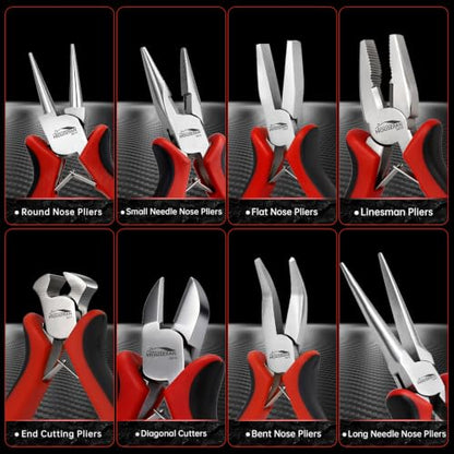 8 Piece Mini Jewelry Pliers Set (8 Count)