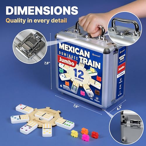 Mexican Train Dominoes Set with Jumbo Tiles