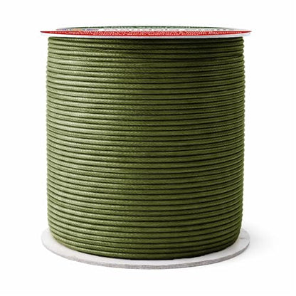 2mm Dark Olive Green Waxed Cord