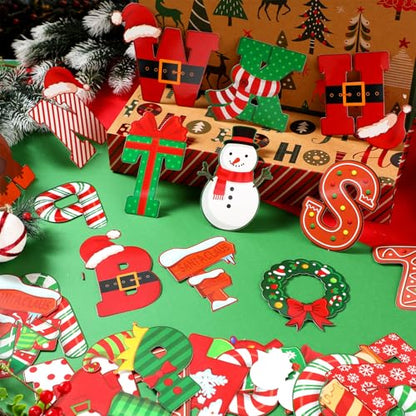 176 Pcs Christmas Bulletin Board Decorations Letters Numbers (176 Count)