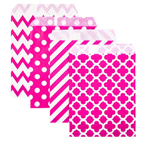 200 Pcs Hot Pink Candy Buffet Bags