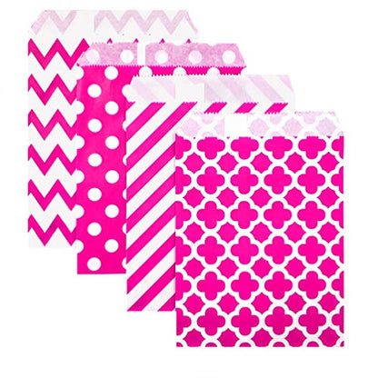 200 Pcs Hot Pink Candy Buffet Bags