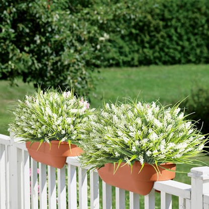 20 Bundles Artificial Plants Outdoor Fake Monkey Grass with Flowers (20 Count)