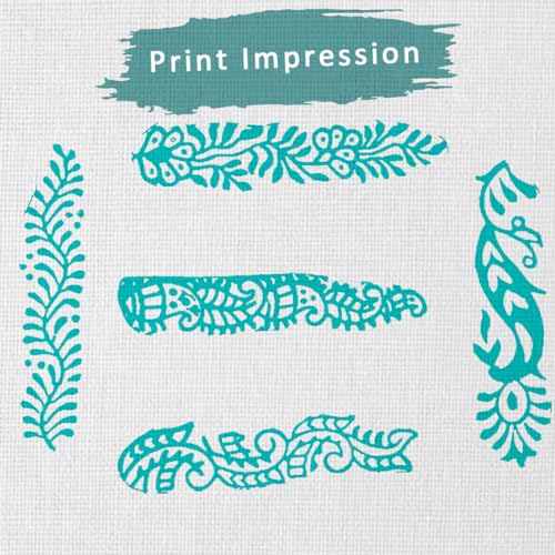 Mehndi Print Blocks Stylish Border Pattern Wooden Stamps (5 Count)