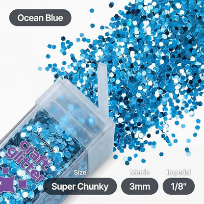 Craft Glitter Shaker Ocean Blue 110g Super Chunky (3.9 Ounce)