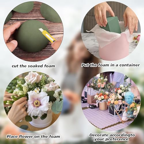 4 Pack Small Floral Foam Half Ball