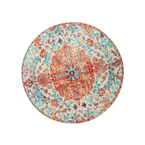 Bohemian Floral Medallion Round Rug