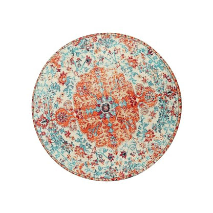 Bohemian Floral Medallion Round Rug