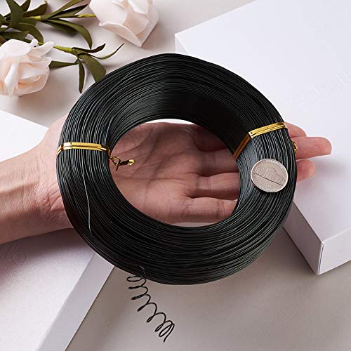 984 Feet 0.8mm Black Aluminum Wire Bendable Metal Craft Wire String for Beading Sculpting Jewelry Making (984 Foot)