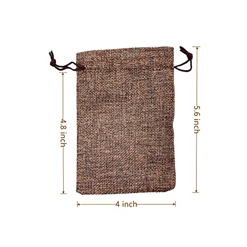 Pack of 25 Burlap Gift Bags with Drawstring Linen Jewelry Pouches Wedding Hessian Jute Bags for Birthday and Treat Pouches Party Wedding Favors Gift