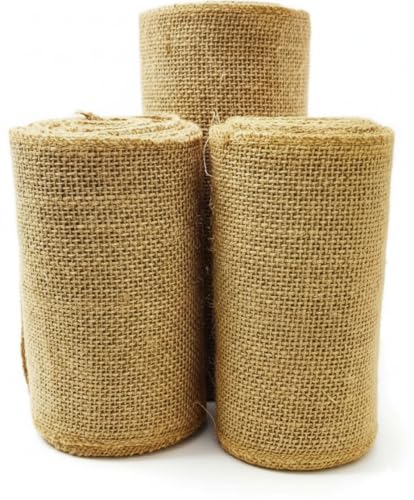 3 Pack Burlap Fabric Ribbon Natural Roll DIY (45 Foot)