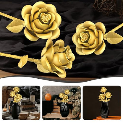 Gold Roses Flower Building Set